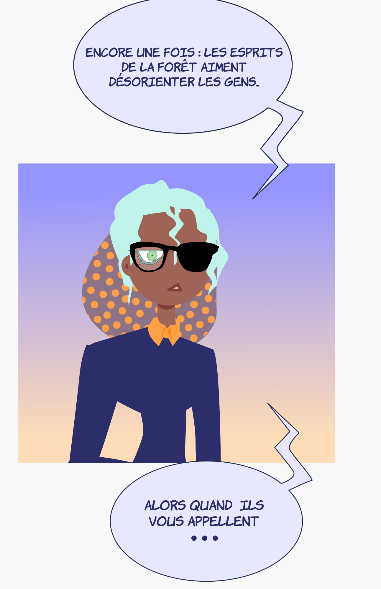 image tableau webtoon intervention de la prof Meridian Hunters version bizarre